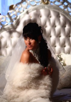 Cвадебная прическа Е15741 с распущенными волосами