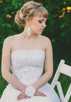 Cвадебная прическа Е16348 с собранными волосами