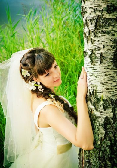 Свадебная прическа Е15737 - Стилист-визажист Елена Тарасевич