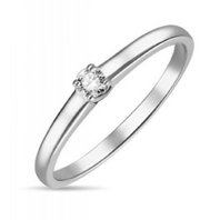 Помолвочное кольцо R01-SOL40-010-G2-М13481 из белого золота, гладкое