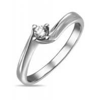 Помолвочное кольцо R01-SOL50-010-G2-М13482 из белого золота, гладкое