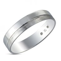Обручальное кольцо 11753-S3599 из белого золота, гладкое