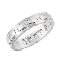 Обручальное кольцо 16828-S3612 из белого золота, гладкое