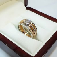 Помолвочное кольцо G6830 комбинированное, гладкое