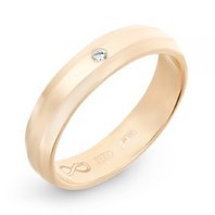 Обручальное кольцо R01-WED-00007-М8144 из красного золота, гладкое