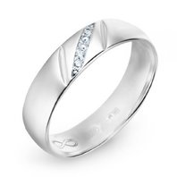 Обручальное кольцо R01-WED-00017-М8149 из белого золота, гладкое