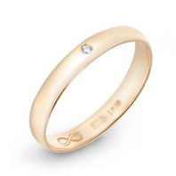 Обручальное кольцо R01-WED-00026-М8158 из красного золота, гладкое