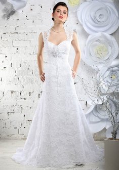 Свадебное платье O41658. А-силуэт, длинное со шлейфом.