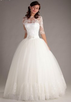 Свадебное платье O41660. С пышной юбкой, длинное без шлейфа.