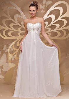 Свадебное платье O41665. В греческом стиле, длинное без шлейфа.